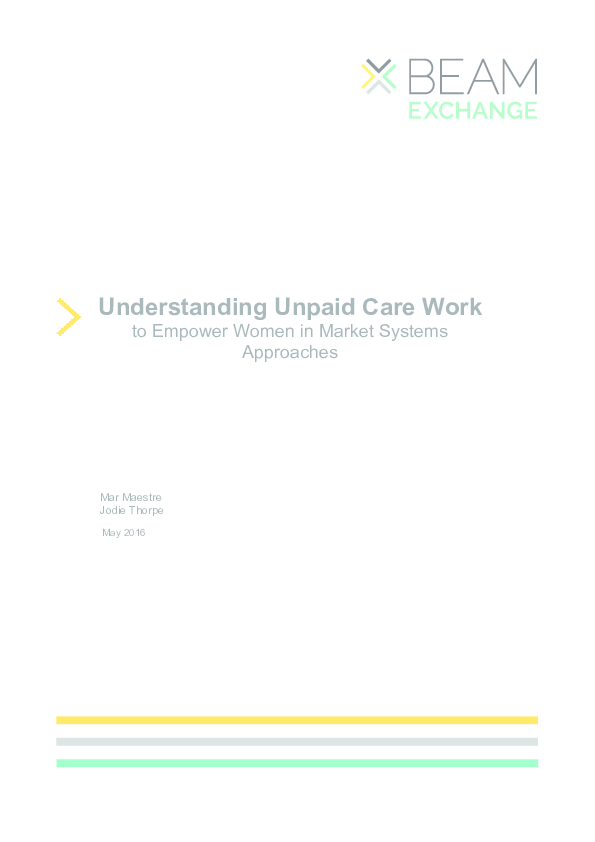 (PDF) Understanding Unpaid Care Work to Empower Women in Market Systems ...
