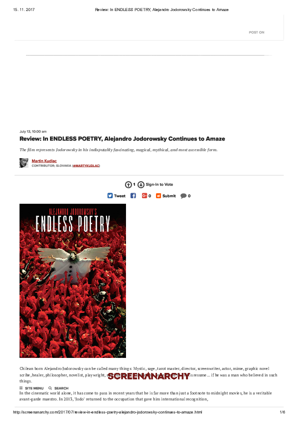Pdf The Cinematic Aesthetics Of Psychomagical Realism In Alejandro Jodorowsky S Endless Poetry Martin Kudlac Academia Edu