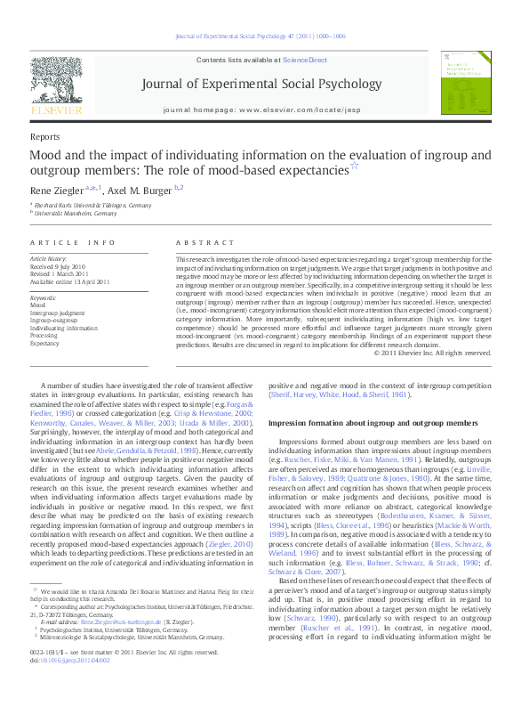 (PDF) Mood and the impact of individuating information on the ...