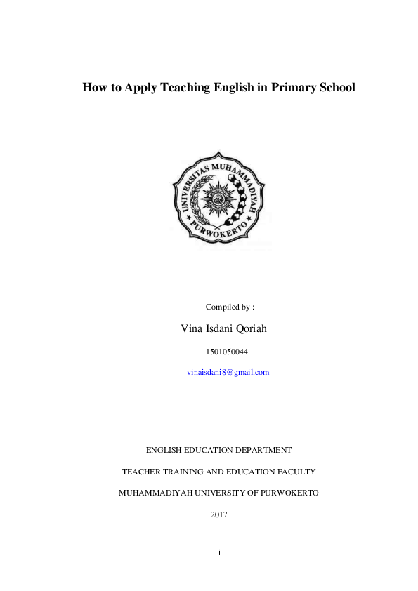 (PDF) How to Apply Teaching English in Primary School Vina Isdani