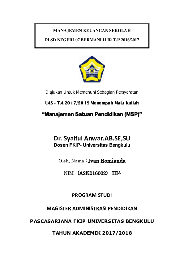 Pdf Ivan Romianda Manajemen Keuangan Sekolah Ivan Romianda Academia Edu