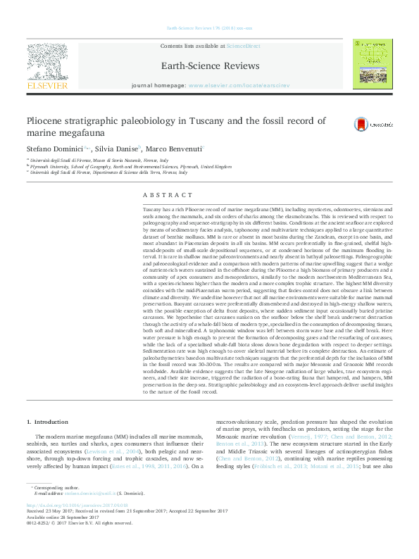 (PDF) Pliocene stratigraphic paleobiology in Tuscany and the fossil ...