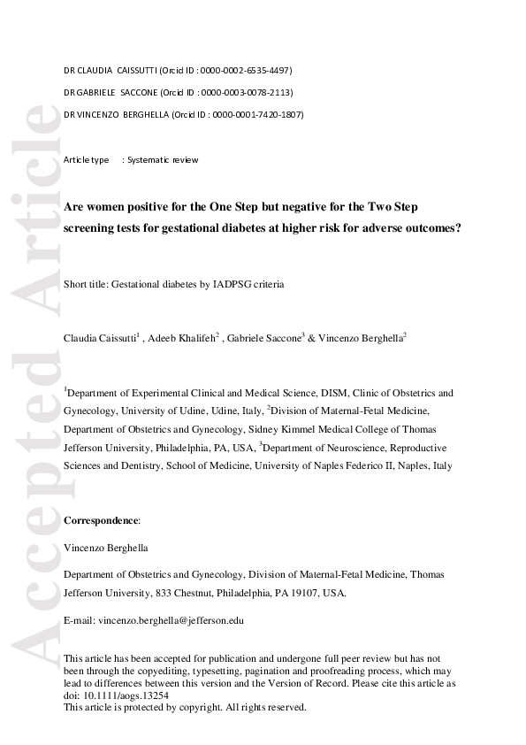 (PDF) Are women positive for the One Step but negative for the Two Step ...