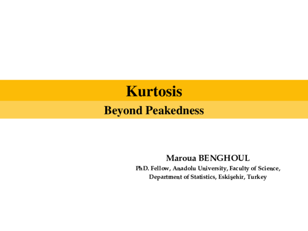 (PDF) Kurtosis Beyond Peakedness