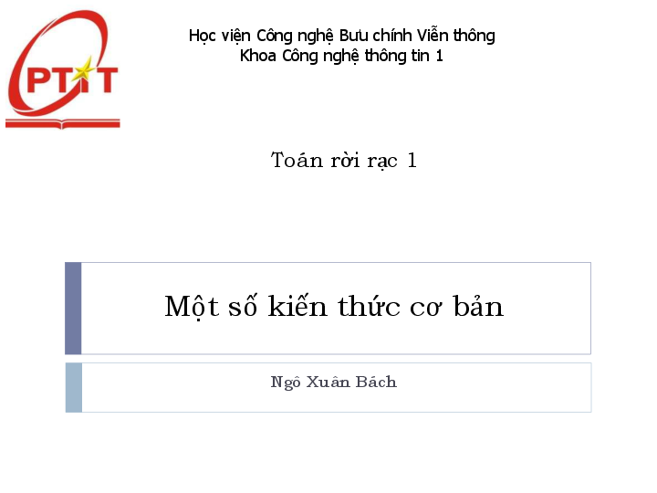 First page of “Một số kiến thức cơ bản Toán rời rạc 1”