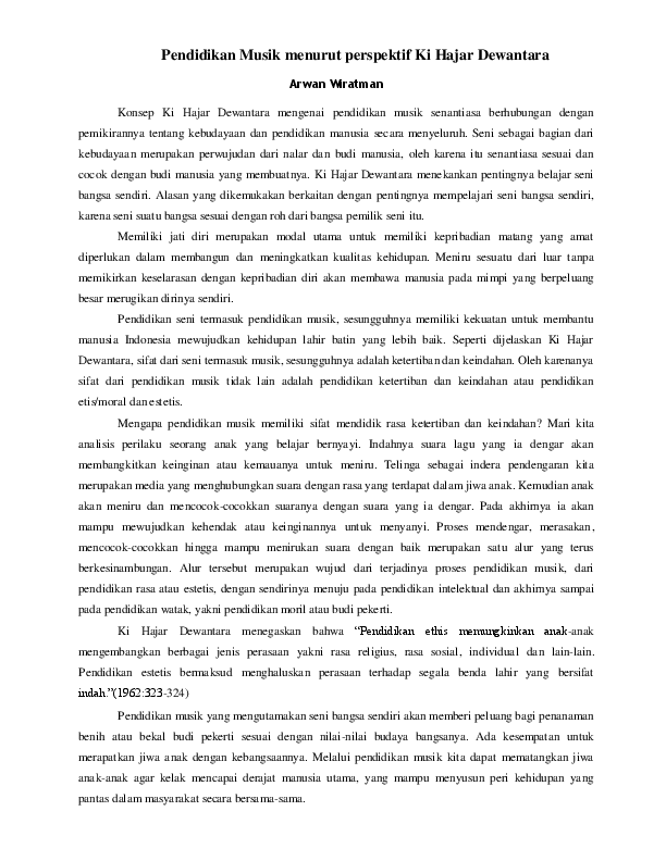 (PDF) Pendidikan Musik menurut perspektif Ki Hajar