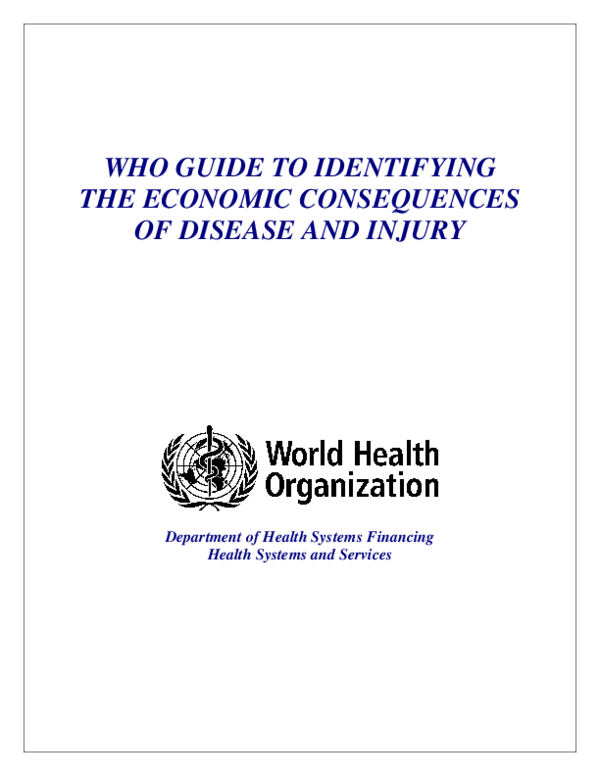 (PDF) WHO GUIDE TO IDENTIFYING THE ECONOMIC CONSEQUENCES OF DISEASE AND ...