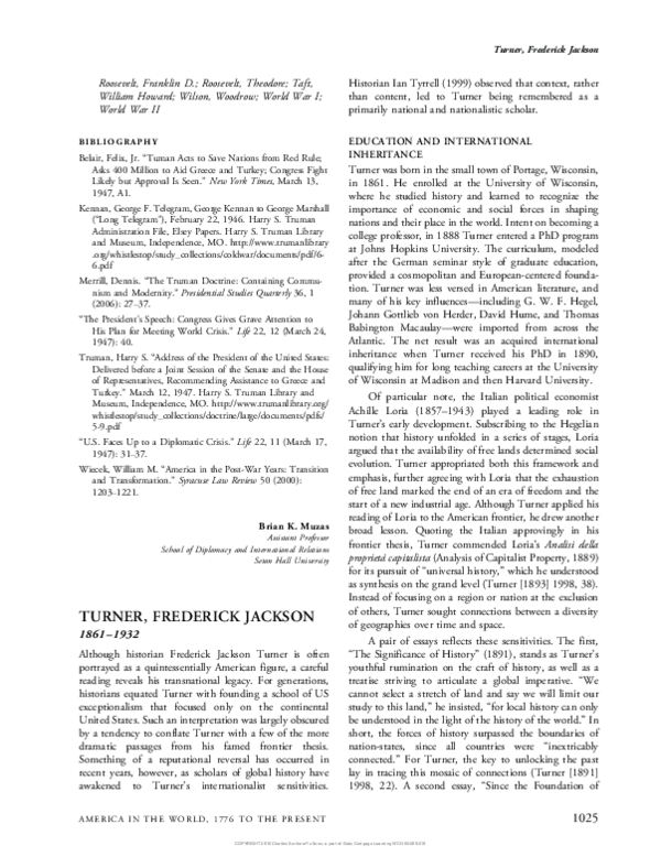 (PDF) Turner, Frederick Jackson