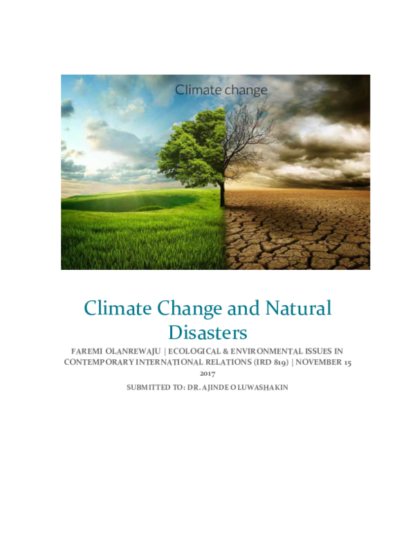 (DOC) Climate Change and Natural Disasters