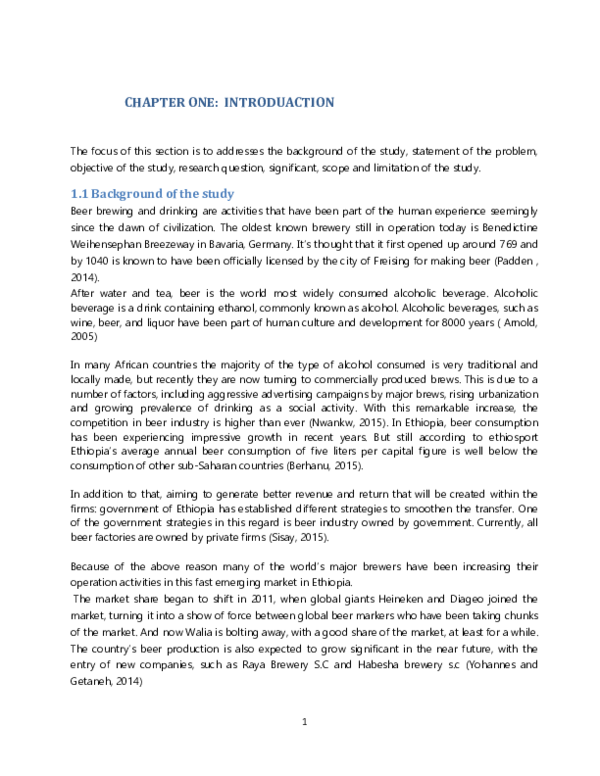(DOC) CHAPTER ONE: INTRODUACTION
