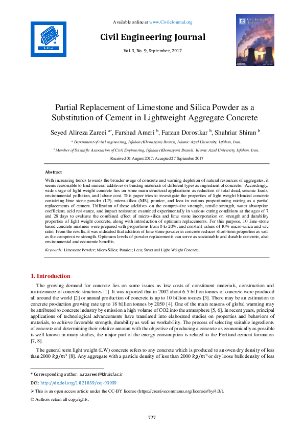 (PDF) Partial Replacement of Limestone and Silica Powder as a ...