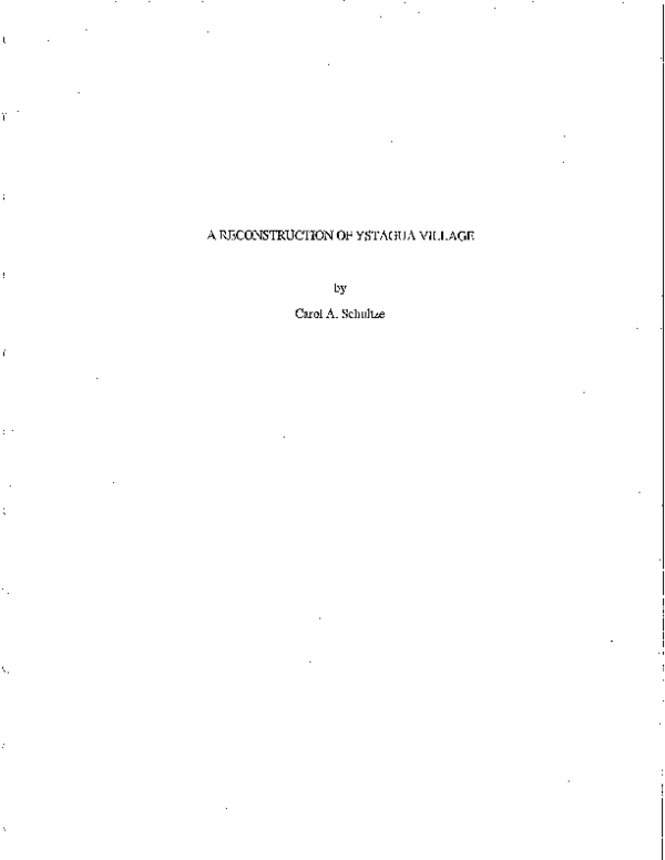First page of “A Reconstruction of Ystagua Village”