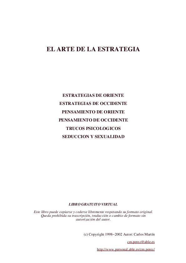 (PDF) EL ARTE DE LA ESTRATEGIA ESTRATEGIAS DE ORIENTE ESTRATEGIAS DE ...