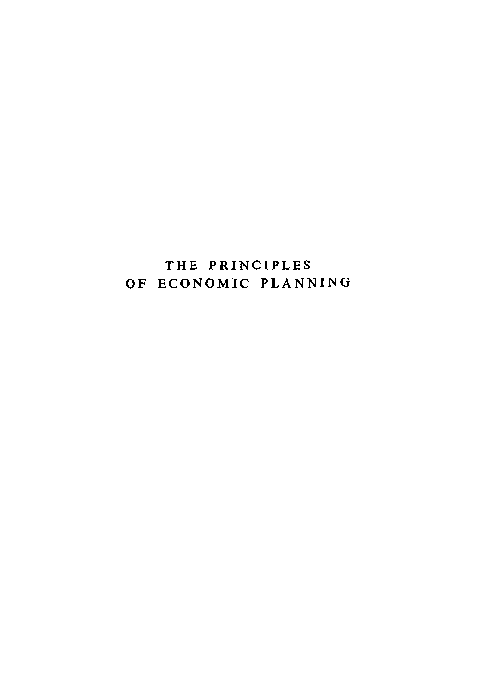 (PDF) THE PRINCIPLES OF ECONOMIC PLANNING