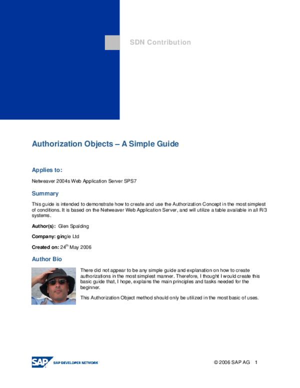 (DOC) Authorization Objects – A Simple Guide