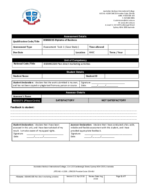 Activity assessing attachment business plan 07 picture
