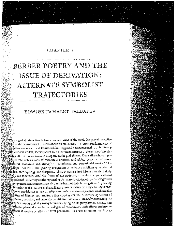 (PDF) "Berber Poetry and the Issue of Derivation Alternate Symbolist