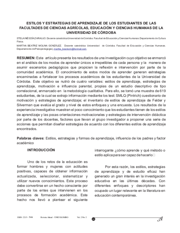 (PDF) STYLES AND LEARNING STRATEGIES OF STUDENTS FROM THE FACULTIES OF ...