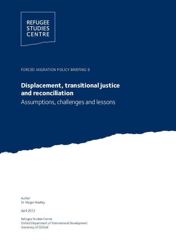 (PDF) Displacement, Transitional Justice and Reconciliation ...