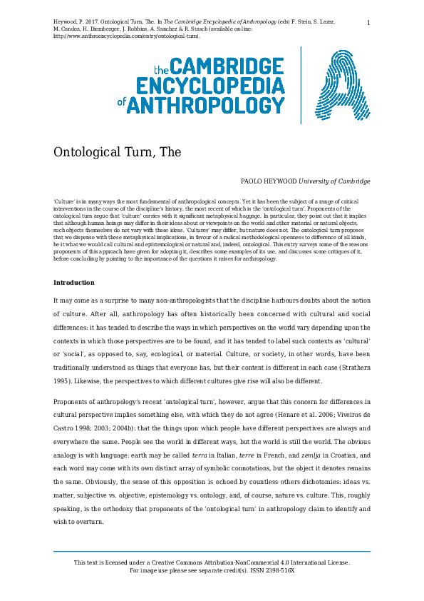 Ontological Turn