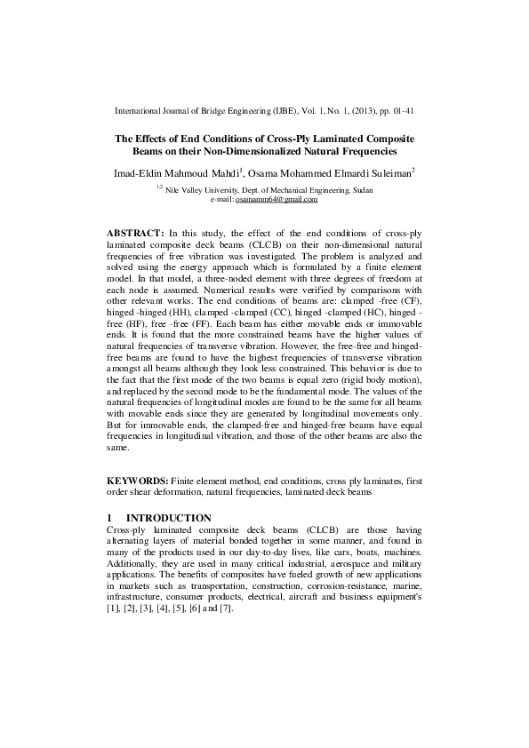 (PDF) The Effects of End Conditions of CrossPly Laminated Composite