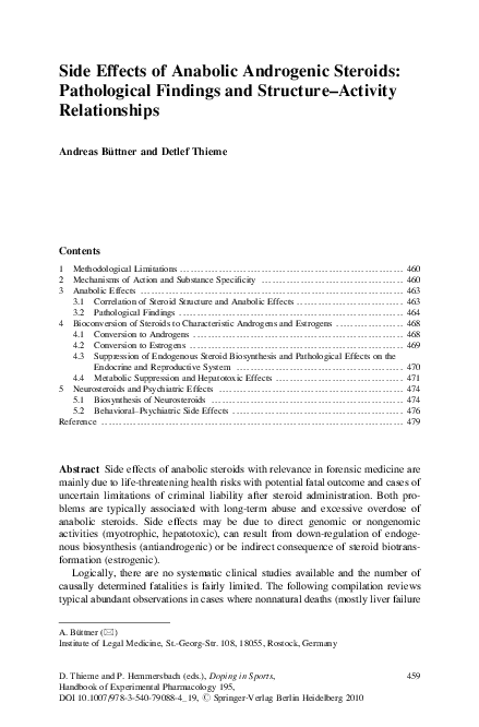 (PDF) Side Effects of Anabolic Androgenic Steroids: Pathological ...