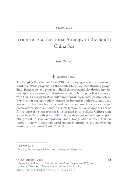 (PDF) Tourism as a Territorial Strategy in the South China Sea