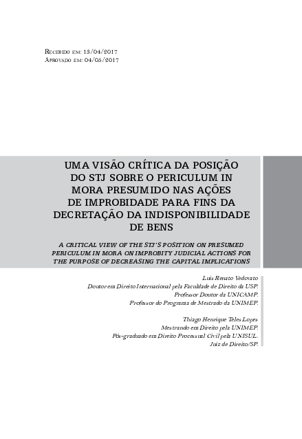 (PDF) Uma Visão Crítica Da Posição Do ST J Sobre O Periculum In Mora ...