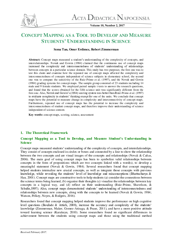 (PDF) CONCEPT MAPPING AS A TOOL TO DEVELOP AND MEASURE STUDENTS ...
