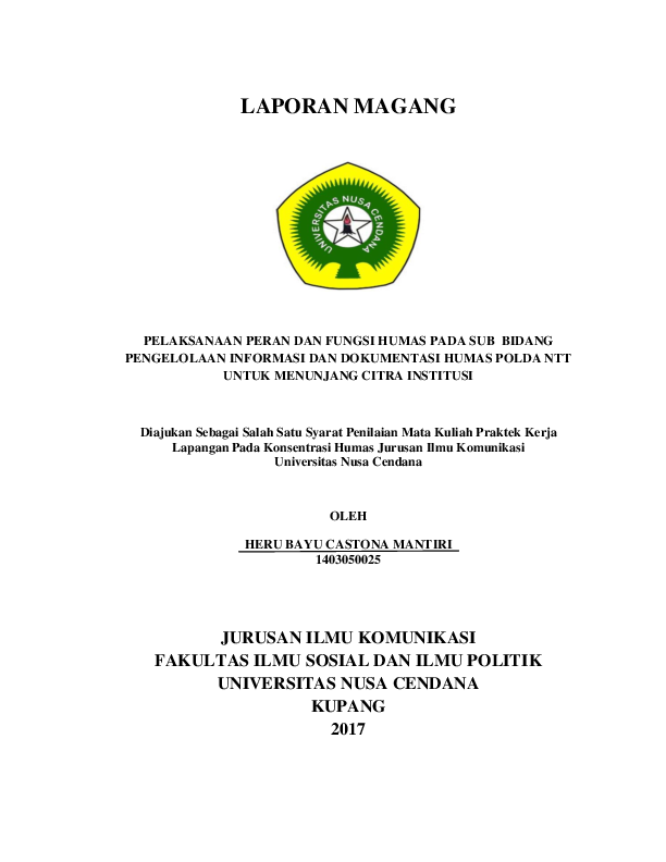 Contoh Laporan Magang Mahasiswa Manajemen Nusagates