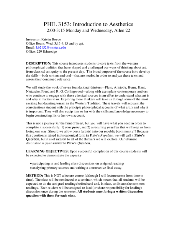 (DOC) Introduction to Aesthetics