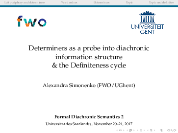 (PDF) Determiners as a probe into diachronic information structure ...