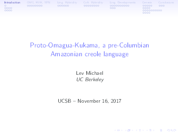 (PDF) Proto-Omagua-Kukama, a pre-Columbian Amazonian creole language (2017)