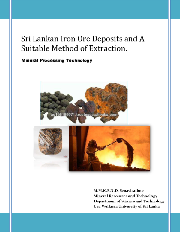 (PDF) Sri Lankan Iron Ore Deposits and A Suitable Method of Extraction