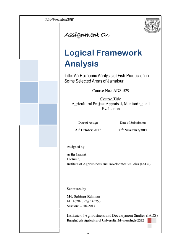  PDF Logical Framework Analysis Title An Economic Analysis Of Fish