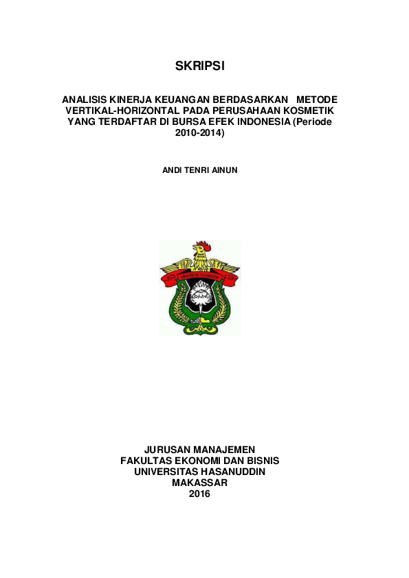 Skripsi Manajemen Keuangan Pdf 2016 Ide Judul Skripsi Universitas