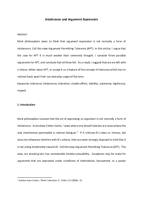 Essay about tolerance picture