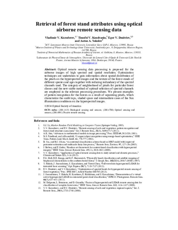 (PDF) Retrieval of forest stand attributes using optical airborne ...