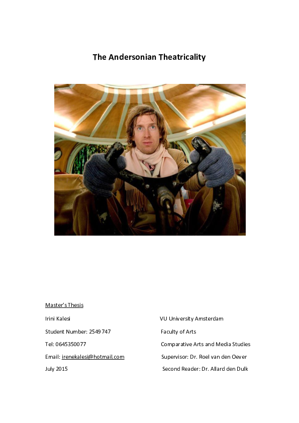 (PDF) The Andersonian Theatricality Irene Kalesi Academia.edu