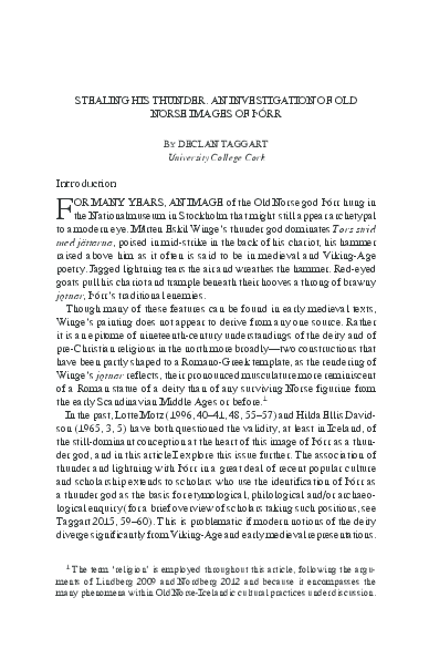 Stealing his thunder: An investigation of Old Norse images of Þórr