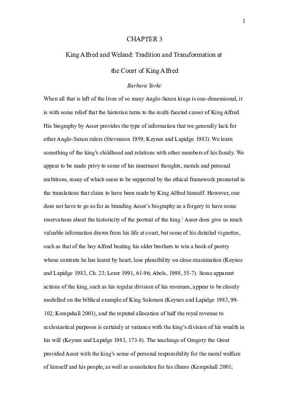 CHAPTER 3 King Alfred and Weland: Tradition and Transformation at the Court of King Alfred