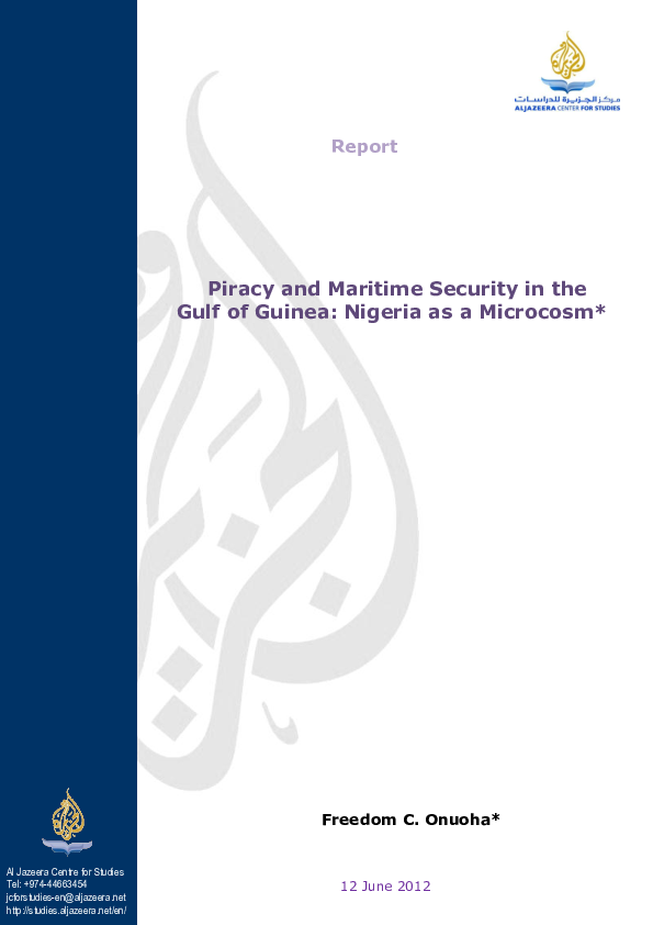 (PDF) Piracy and Maritime Security in the Gulf of Guinea: Nigeria as a ...