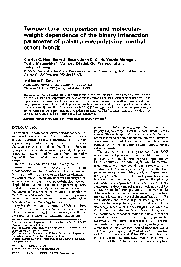  pdf temperature composition and molecular weight dependence of the