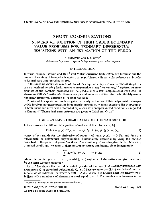 (PDF) Numerical solution of high order boundary value problems for ...