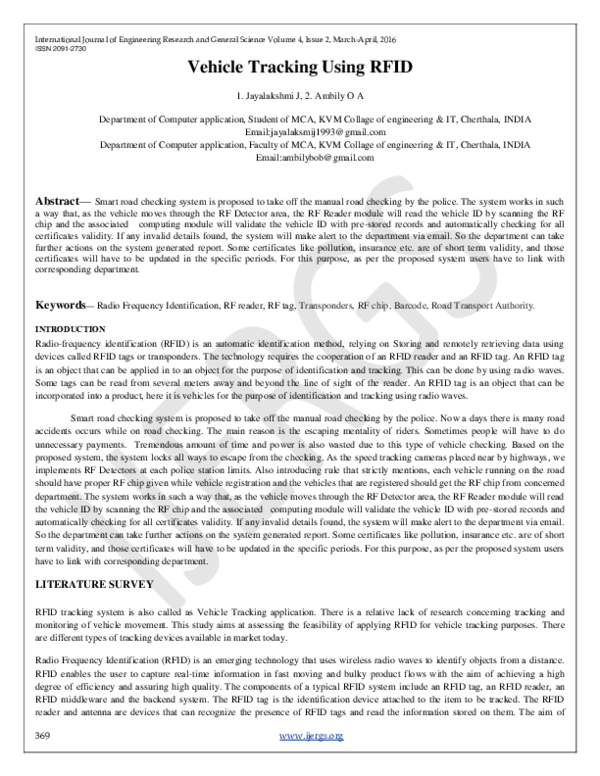 (PDF) Vehicle Tracking Using RFID M Rafay Academia.edu
