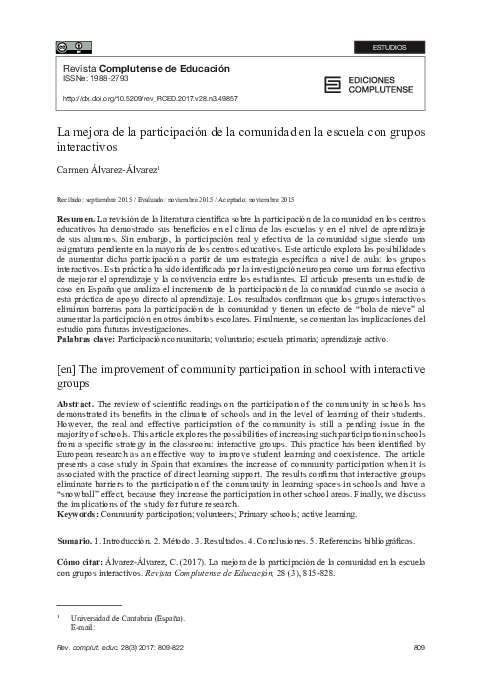 (PDF) La mejora de la participación de la comunidad en la escuela con ...