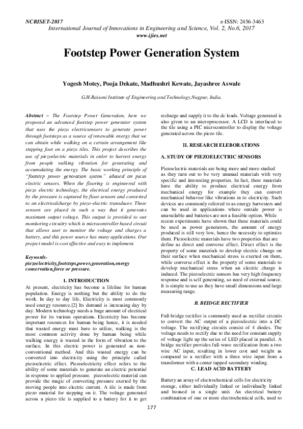 (PDF) Footstep Power Generation System Ali Khattak Academia.edu