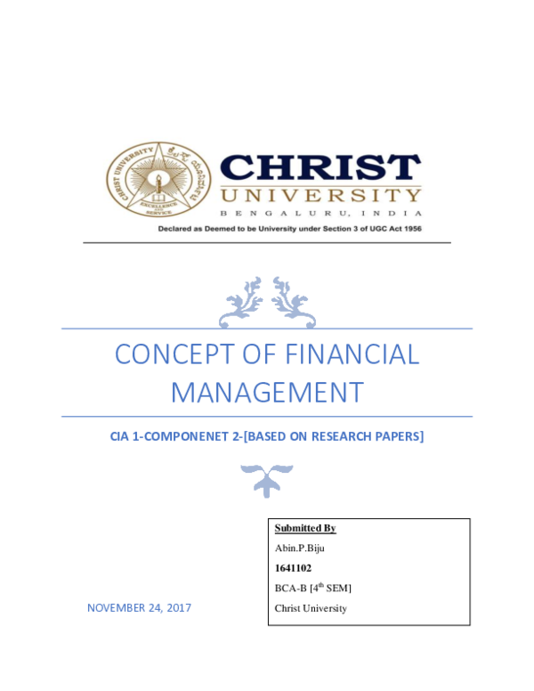Financial management of students research paper image