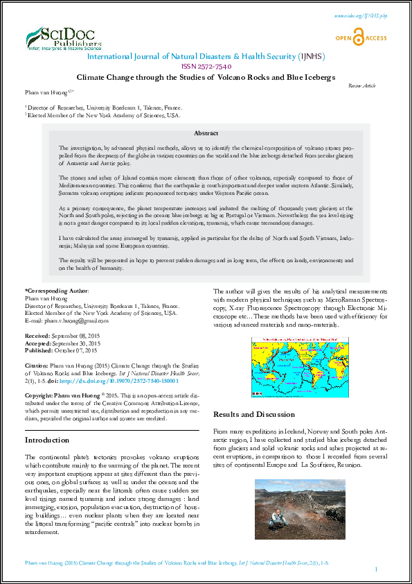 Climate Change through the Studies of Volcano Rocks and Blue Icebergs