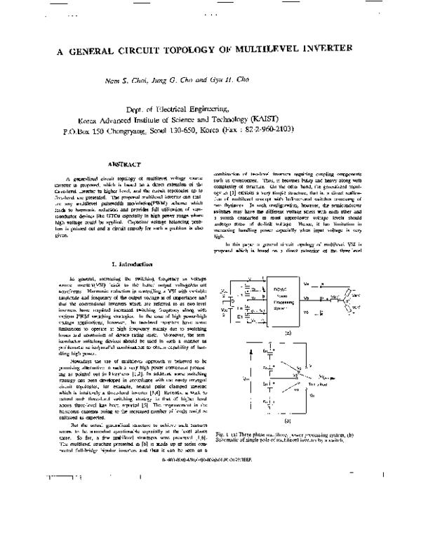 (PDF) A GENERAL CIRCUIT TOPOLOGY OF MULTILEVEL INVERTER